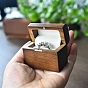 Boîtes à anneaux simples en bois rectangulaires, étui de rangement pour anneaux en bois magnétique avec intérieur en velours, pour le mariage, Saint Valentin