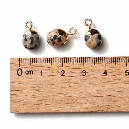 Galvanoplastie charmes de pierres précieuses, avec les accessoires en fer, facette, ovale, or