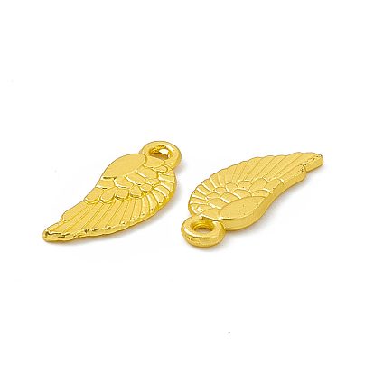 Rack Plating Alloy Pendants, Cadmium Free & Lead Free & Nickle Free, Wing Charms