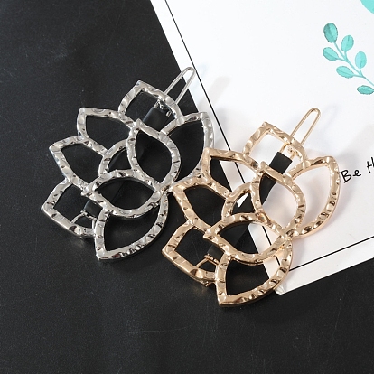 Lotus Alloy Hollow Geometric Hair Pin, Ponytail Holder Statement, Hair Accessories for Women Girls