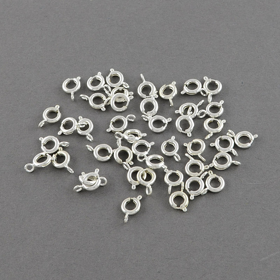 Cierres de anillo de resorte de latón, sin plomo y cadmio, 10x6x1.5 mm, agujero: 1.5 mm
