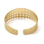 304 bracelets manchette en acier inoxydable, bracelets ouverts ronds et plats martelés pour femmes
