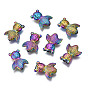 Rack Plating Rainbow Color Alloy Beads, Cadmium Free & Nickel Free & Lead Free, Goldfish
