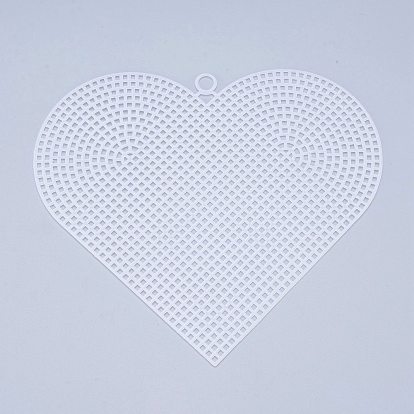 Plastic Mesh Canvas Sheets, for Embroidery, Acrylic Yarn Crafting, Knit and Crochet Projects, Heart