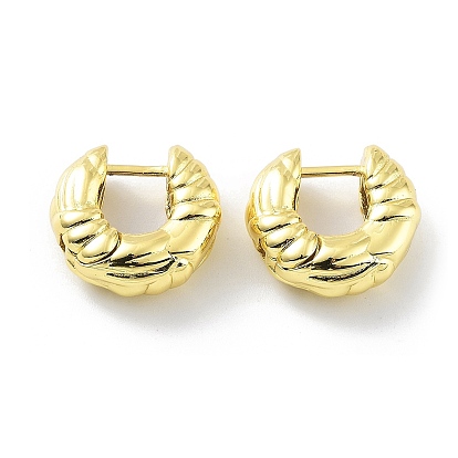 Rack Plating Brass Hoop Earrings for Women, Long-Lasting Plated, Lead Free & Cadmium Free