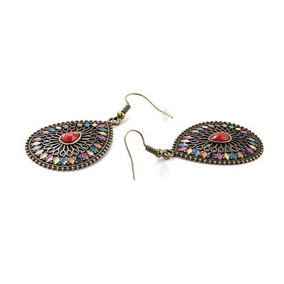 Bohemia Vintage Teardrop Dangle Earrings, Zinc Alloy Drop Earrings for Women