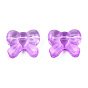 Transparent Spray Painted Glass Beads, Bowknot