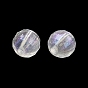 Transparent Acrylic Beads, with Glitter, Faceted, Round