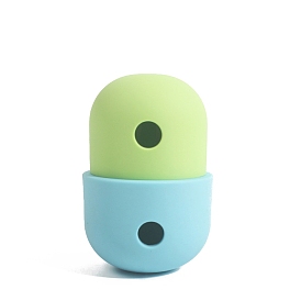 Двухцветный силиконовый лак для собак iq в форме мини-капсулы, интерактивный дозатор корма для животных, дырявый медленный питатель, собака грызет игрушку прорезыватель