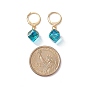 10 paires 10 couleurs boucles d'oreilles leberback en losange de verre, or 304 bijoux en acier inoxydable pour femmes