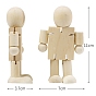 Unfinished Wood Peg Doll, Mechanical Robot Figurine, for Children Painting Craft