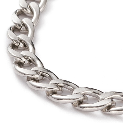 Hommes 304 chaînes cubaines en acier inoxydable bracelets et colliers ensembles de bijoux, avec fermoir pince de homard