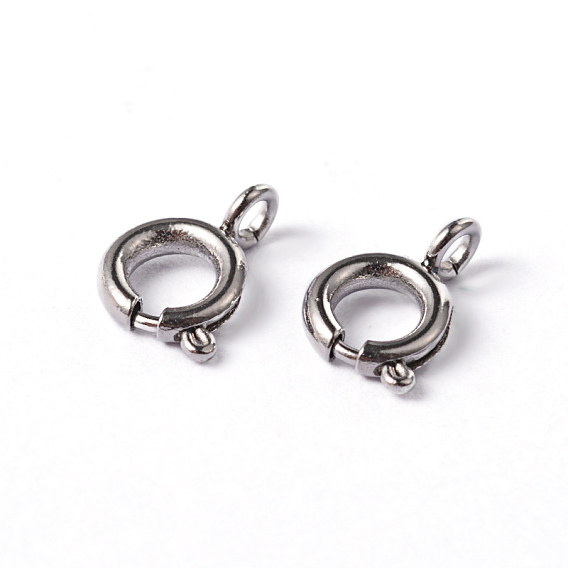 304 Stainless Steel Spring Ring Necklace End Clasps, Great for Jewelry Making 