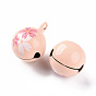 Cuisson pendentifs de cloche en laiton peint, balle avec sakura