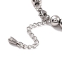 201 bracelet en perles rondes en acier inoxydable pour femme