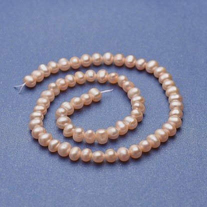 Natural Cultured Freshwater Pearl Beads Strands, Potato, Bisque