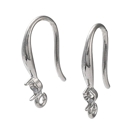 304 Stainless Steel Earring Hooks, for Half Drilled Beads