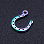 Ion Plating(IP) 201 Stainless Steel Charms, Horse Shoe