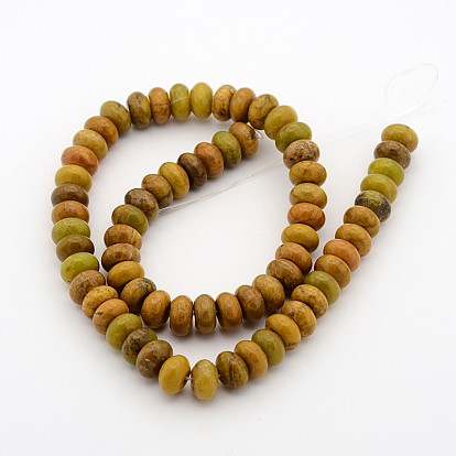 Brins de perles rondelles en pierre de shoushan tianhuang en lardérite naturelle