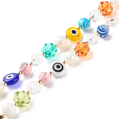 Sangles mobiles en perles de plastique ccb, avec des perles au chalumeau, fimo , perles acryliques et fil de nylon, mauvais œil