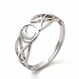 304 anillo ajustable de luna creciente de acero inoxidable para mujer