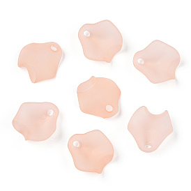 Transparent Acrylic Beads, Frosted, Petal