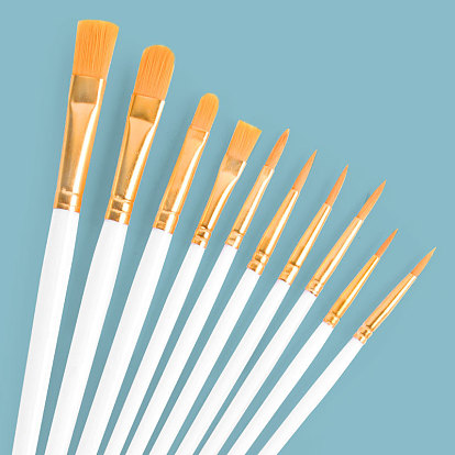 Paint Plastic Brushes Set, with Aluminium Tube, for DIY Oil Watercolor Painting Craft