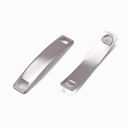 Rectangle 304 Stainless Steel Links Connectors, 38.5x7x1mm, Hole: 4x4mm