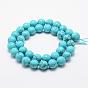 Synthetic Turquoise Bead Strands, Round, Dyed, Faceted, Round