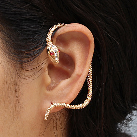 Boucles d'oreilles européennes et américaines en forme de serpent - Accessoires d'oreilles d'animaux uniques pour femmes.