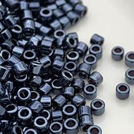 Cylinder Seed Beads, Metallic Colours, Round Hole, Uniform Size