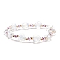 Bracelet extensible en perles de verre coeur pour femme