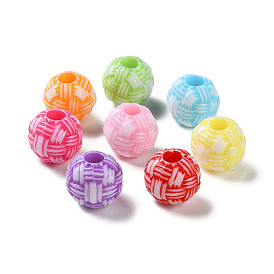Opaque Acrylic European Beads, Craft Style, Large Hole Beads, Volleyball Beads