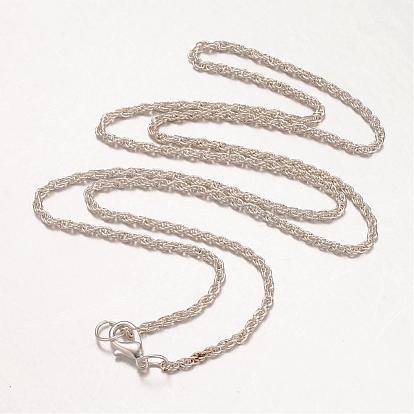 Collier fabrication du fer, chaîne de corde, avec mousqueton en alliage, 24.8 pouce