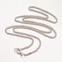 El collar de hierro, cadena de la cuerda, con la aleación de cierre de langosta, 24.8 pulgada
