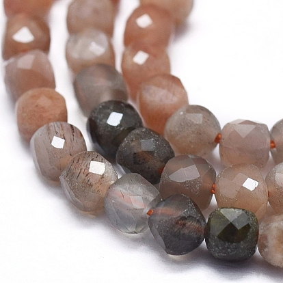 Natural Sunstone Beads  Strands, Faceted, Square