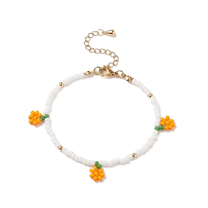 Glass Seed Braided Fruit Charms Bracelet for Women
