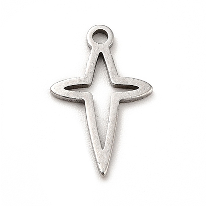 Ion Plating(IP) 201 Stainless Steel Pendants, Star Charms