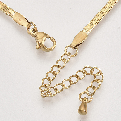 Brass Herringbone Chains Necklace Making, with Lobster Claw Clasps, Nickel Free, Real 18K Gold Plated