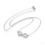 304 Stainless Steel Pendant Necklaces, with Cable Chains, Infinity