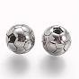 304 Stainless Steel Beads, Round/FootBall/Soccer Ball