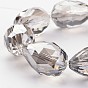 Electroplate Glass Bead Strands, Pearl Luster Plated, Faceted, Drop