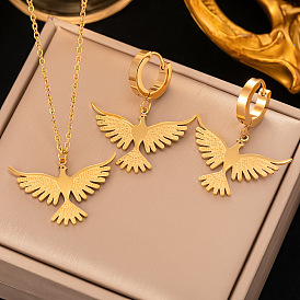 Minimalist Dove Pendant Necklace for Women, Titanium Steel Non-Fading Collarbone Chain Jewelry