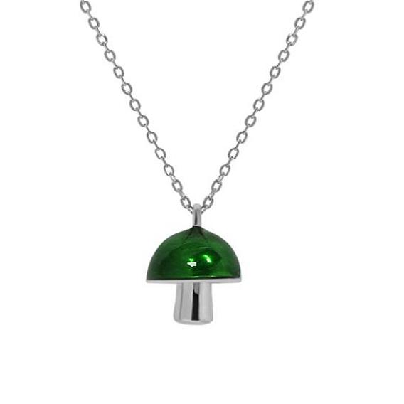 925 ожерелья с подвесками-грибами из стерлингового серебра с эмалью, универсальная цепочка для воротника для женщин, платина