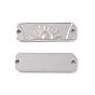 304 Stainless Steel Connector Charms, Rectangle Links with Sun Pattern
