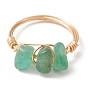 Bagues en perles de pierres précieuses naturelles mélangées, bijoux en fil de cuivre, or