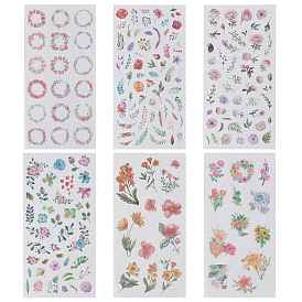 CRASPIRE 4 Sets Self-Adhesive Washi Stickers, Decorative Sticker Decal Sets, for Scrapbooking, DIY Art Craft, Laptop, Suitcase, Desk, Mixed Color