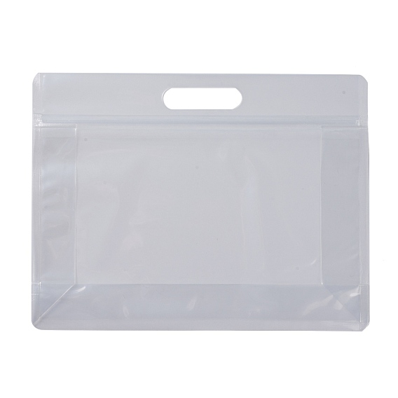 Bolsa de plástico transparente con cierre de cremallera, bolsa de plástico de pie, bolsas resellables, con mango
