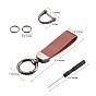 Genuine Leather Car Key Keychain, Universal Keychain for Men and Women, 360 Degree Rotatable with Anti-loss D-Ring, 2 Key Rings & 1 Screwdriver
