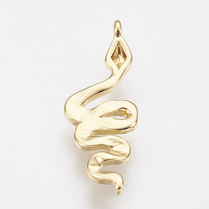 Brass Charms, Lead Free & Cadmium Free, Snake